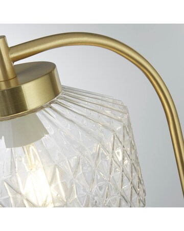 Clear Glass and Brass Floor Lamp