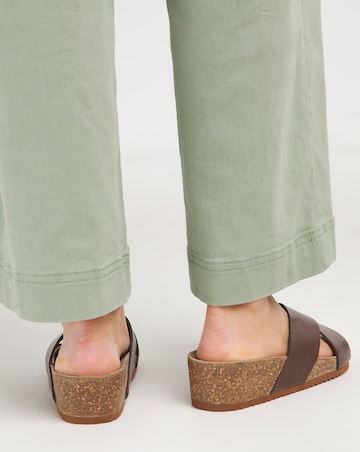 Rena Leather Crossover Footbed Mule Wide E Fit