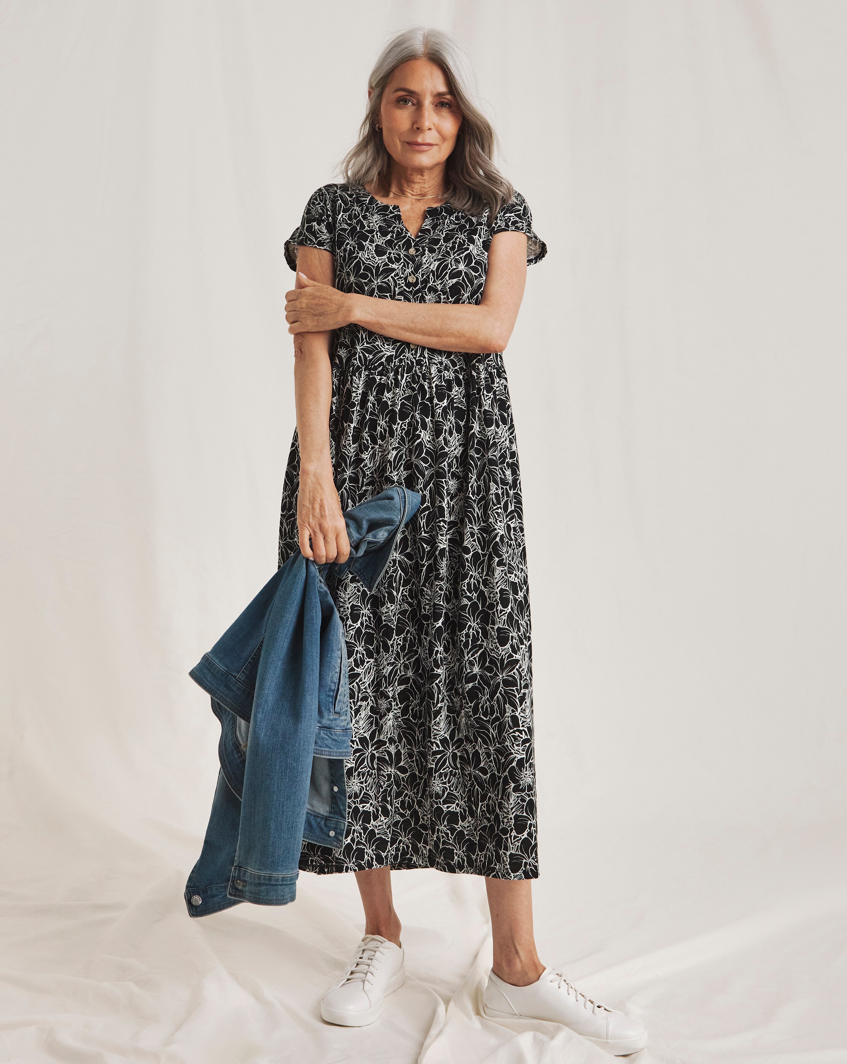 Julipa Pure Cotton Jersey Shift Midi Dress | Ambrose Wilson