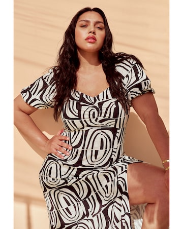 Simply Be Ruched Front Linen Mix Maxi Dress