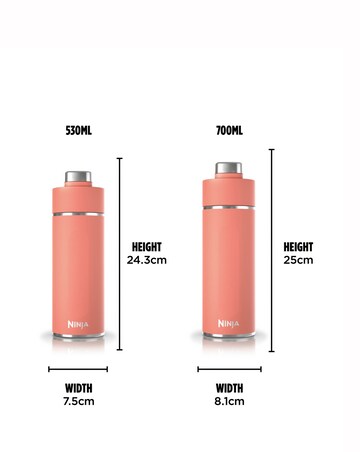 Ninja Thirsti Carbonated 530ml 18oz Bottle with Carbonation Lid in Coral