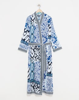Stretch Satin Kimono Tie Gown