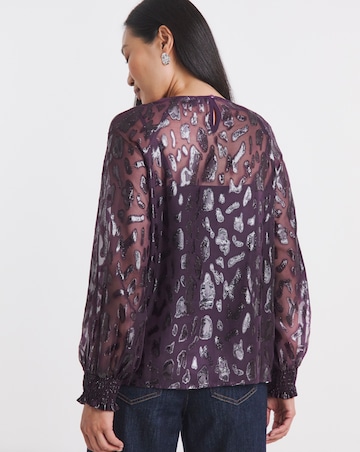 Lurex Jacquard Raglan Blouse