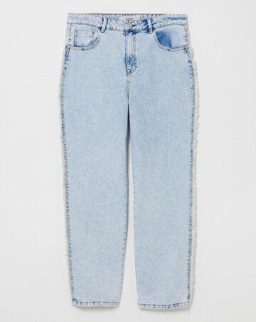Simply Be Acid Wash Frayed Side Straight Leg Jean
