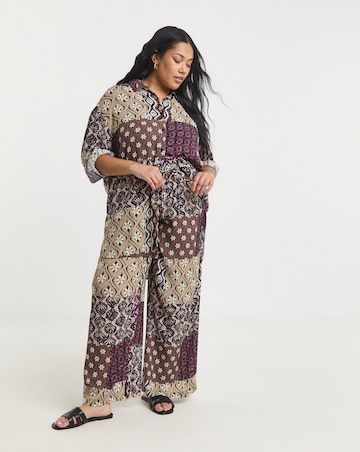 Simply Be Patchwork Print Crinkle Shirt