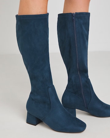 Demi Knee Kigh Heeled Boot - Wide Fit (E) & Super Curvy/Curvy Plus Calf