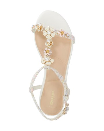 Dune Nature Embellished Flat Sandals - Wide Fit (E)