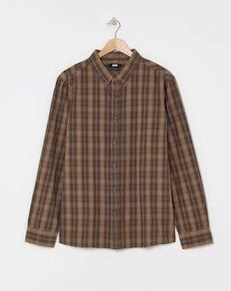 Long Sleeve Button Checked Shirt
