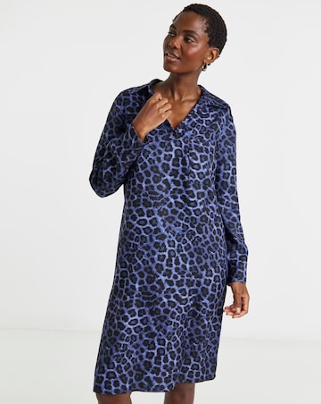 Collared Long Sleeve Tunic Dress