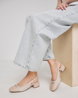 Manila Block Heel Slingback Shoes - Extra Wide Fit (EEE)