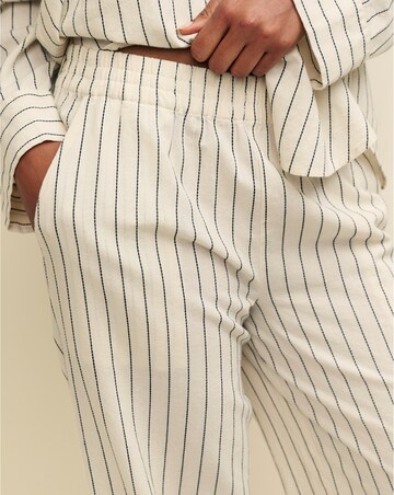Nobody's Child Cream Pinstripe Wide Leg Trousers