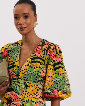 Joanna Hope Printed Broderie Tea Dress