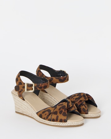 Blaze Twist Detail Espadrille Wedge Sandals - Wide Fit (E)