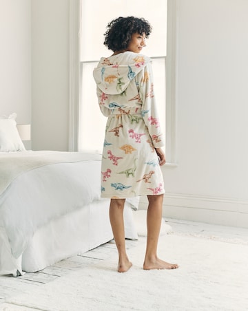 Chelsea Peers Dinosaur Print Fleece Hooded Dressing Gown