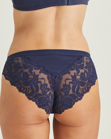 Pretty Secrets (3 Pack) Harper Lace Rib Midi Brazilian Knickers Navy/Green
