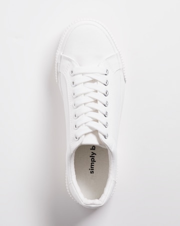 Sicilly Canvas Trainers Chunky Ribbed Sole - Extra Wide Fit (EEE)