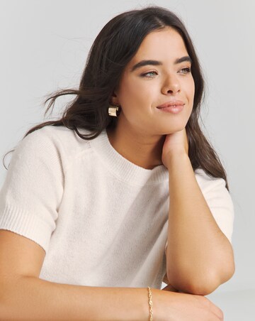 Simply Be Ivory Short Sleeve Crew Neck Jumper