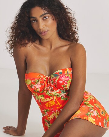 Figleaves Bandeau Underwired Tummy Control Swimdress