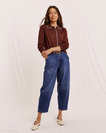 Julipa Petite Scallop Trim Button Down Cardigan