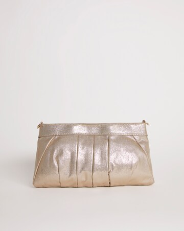 Gold Frame Detail Ruched Clutch Bag