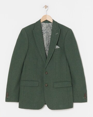 Green Wool Blend Suit Jacket