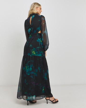 Hope & Ivy High Neck Rose Maxi Dress