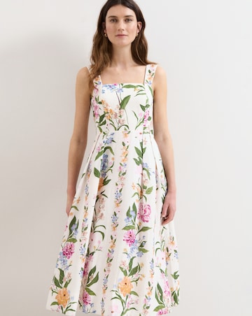 Phase Eight Lucia Linen Printed Hero Dress