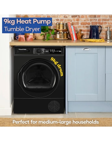 Russell Hobbs RH9HPTD111B, 9kg, Heat Pump Tumble Dryer - Black