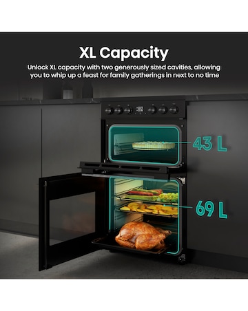 Hisense HDCEC5C10B 50cm Electric Double Cooker - Black
