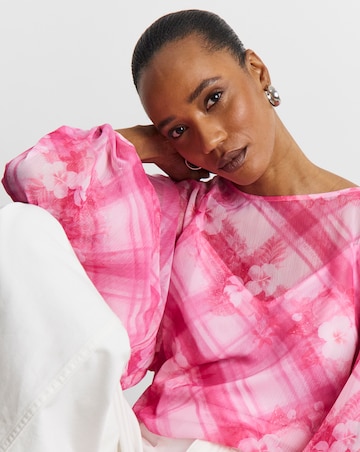 Joanna Hope Check Print Blouse