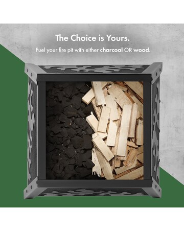 VonHaus Flame Design Square Fire Pit