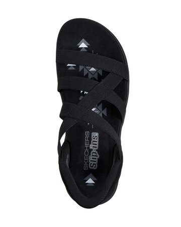 Skechers Black Reggae Stretch Flex Sandals - Wide Fit (E)