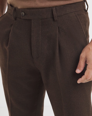 Tweed Pleat Front Tapered Trouser