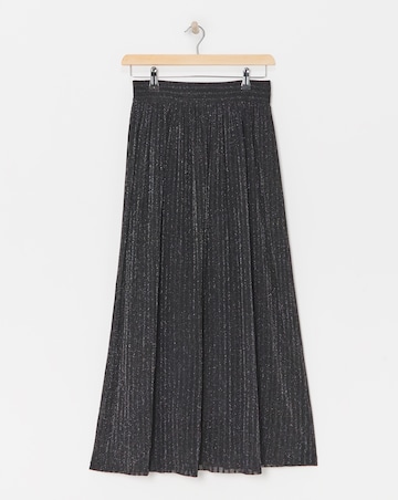 Knitted Glitter Shadow Stripe Maxi Skirt