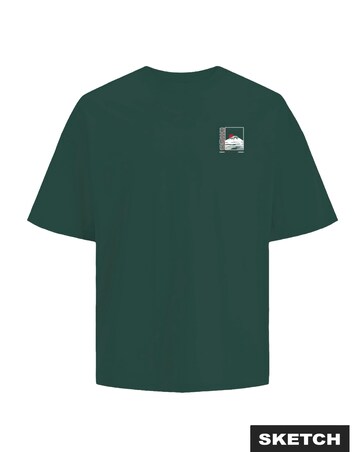 Jack & Jones Dragon Back Graphic T-Shirt - Green