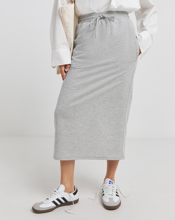 Simply Be Grey Marl Jersey Maxi Sweat Skirt