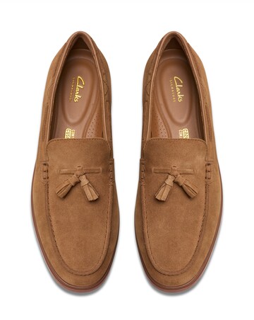 Clarks Torford Tassel Shoe - Cola Suede