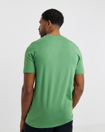 Pure Cotton Crew Neck T-Shirt Long-Green