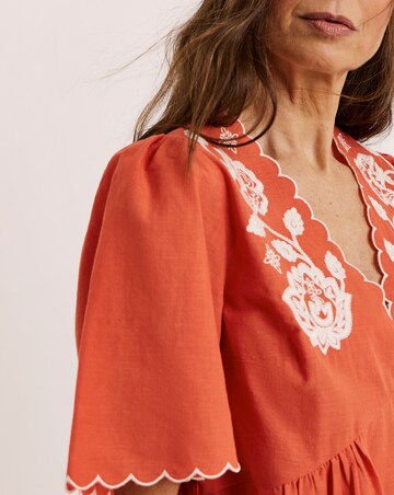 Julipa Embroidered Scallop Blouse