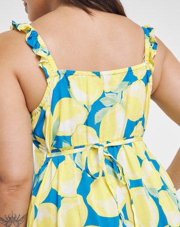 Simply Be Ruched Front Lemon Midaxi Slip Dress