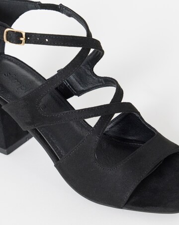 Dani Cross Over Strappy Block Heel Sandals - Wide Fit (E)