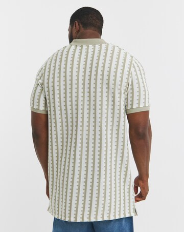 Jack & Jones Premium 1/4 Zip Polo - Sage Multi