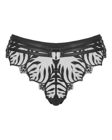 Figleaves Curve Tease Embroidery Brazilian Brief - Black