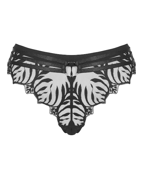 Figleaves Curve Tease Embroidery Brazilian Brief - Black