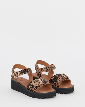 Heavenly Feet Sonja Zebra Print Sandals - Wide Fit (E)