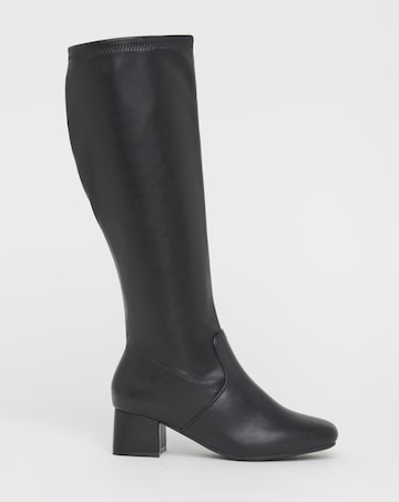 Claudia Block Heel Knee Boots - Extra Wide Fit (EEE) Super Curvy/Curvy Plus Calf