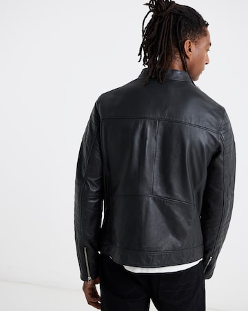 Black Leather Racer Jacket