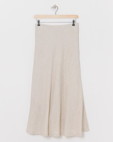 Sand Linen Mix Bias Cut Maxi Skirt