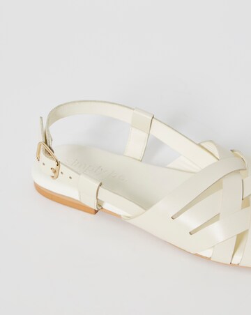 Luz Leather Woven Peep Toe Slingback Sandals - Wide Fit (E)