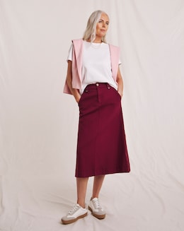 Julipa Stretch Cotton Midi Skirt
